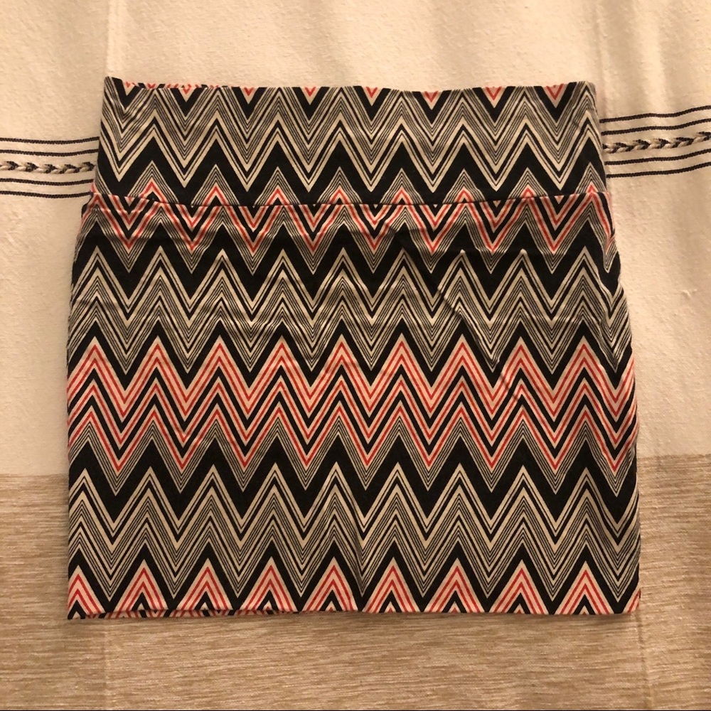 Cotton Geometric Fold-over Mini Skirt